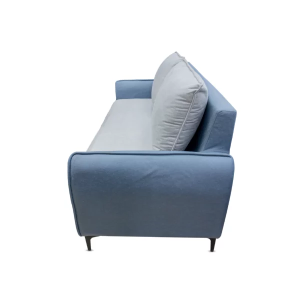 Shinning 3Seater Leather Sofa Model:KL21-07 Colour:Grey Blue, Side View