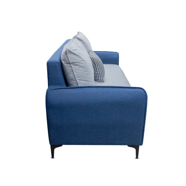 Shinning 3Seater Fabric Sofa Model:KL02 Colour:Grey Blue side view