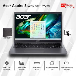 Acer Aspire 5 Core i5-13420H 512GB SSD 8GB Ram 15.6" TS Win 11 Steel Grey Laptop - A515-58PT-59VW